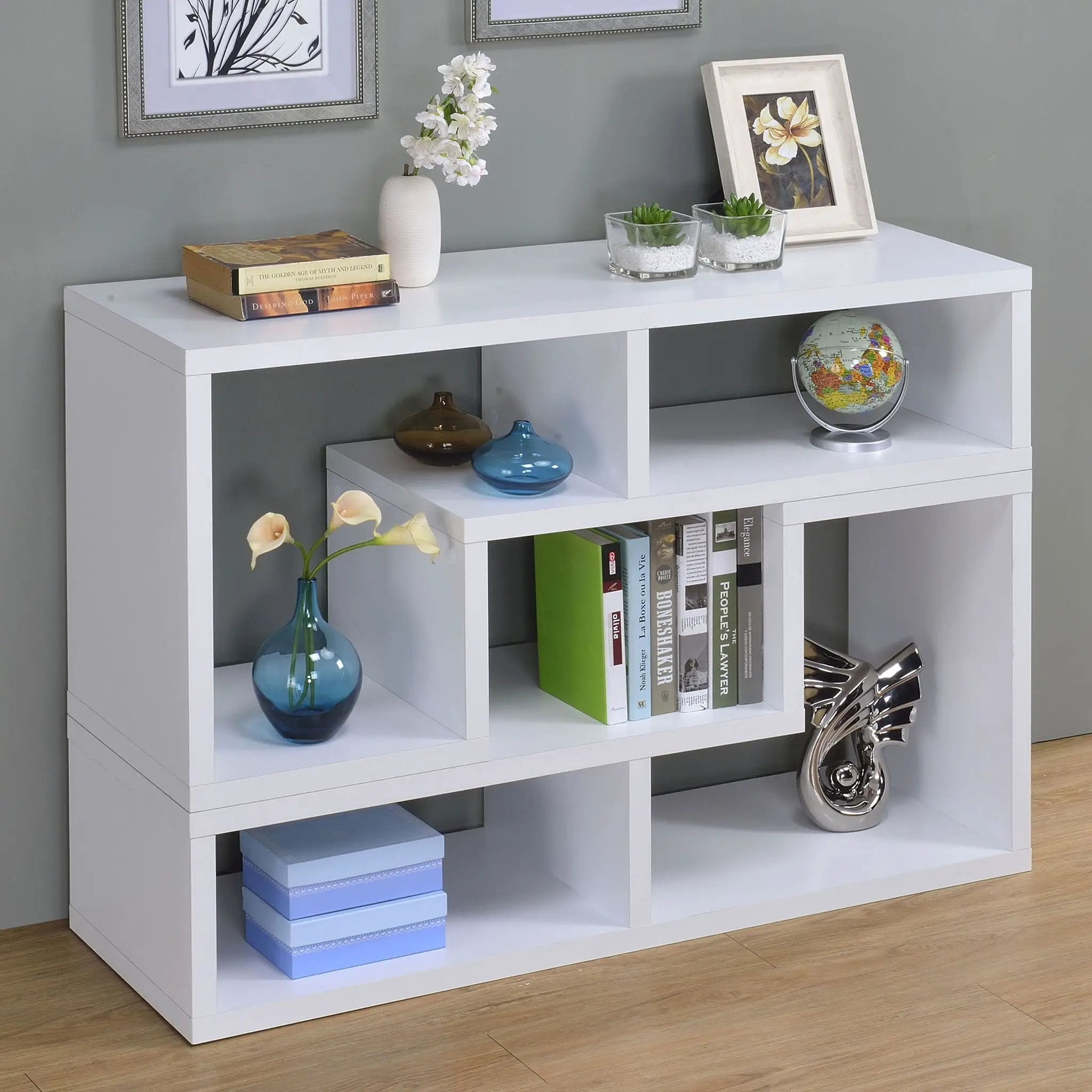 Velma Multipurpose TV Stand and Bookshelf White by Unique Piece Furniture