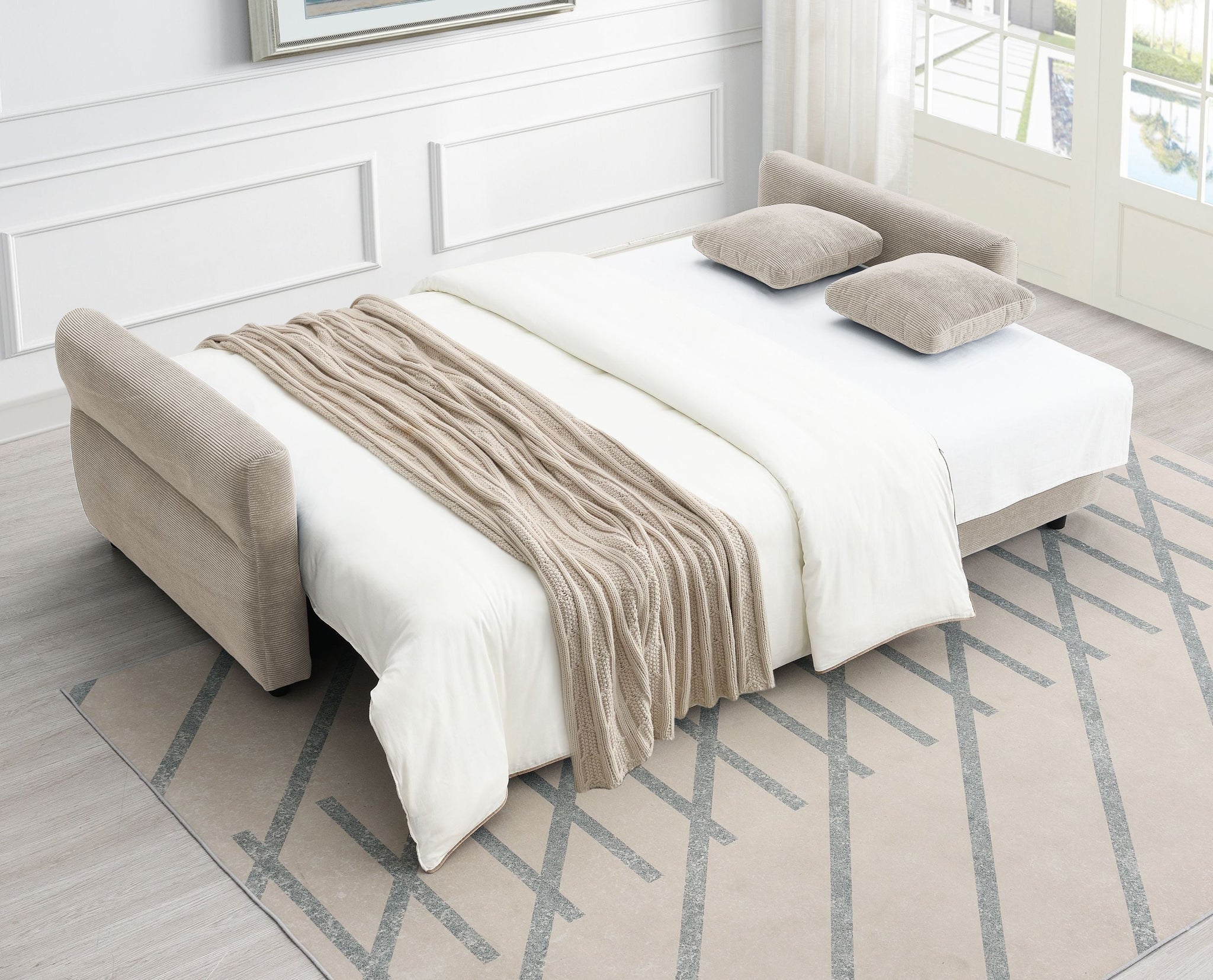 Haran Fabric Pull-Out Sleeper with Storage by HouseOfZazla