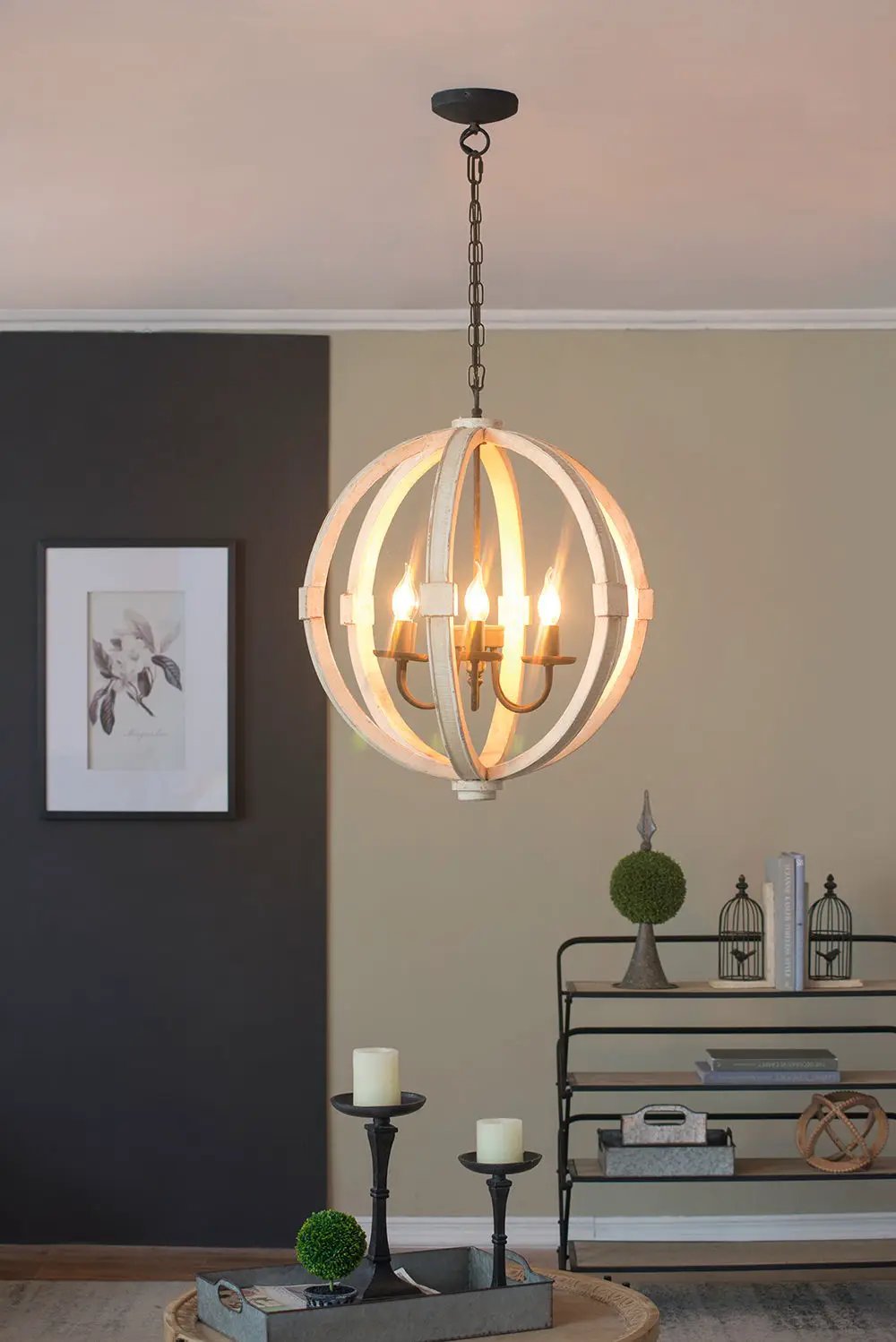 Chandelier, Hanging Light Fixture With Adjustable Chain For Kitchen, Bulb Not Included by Unique Piece Furniture