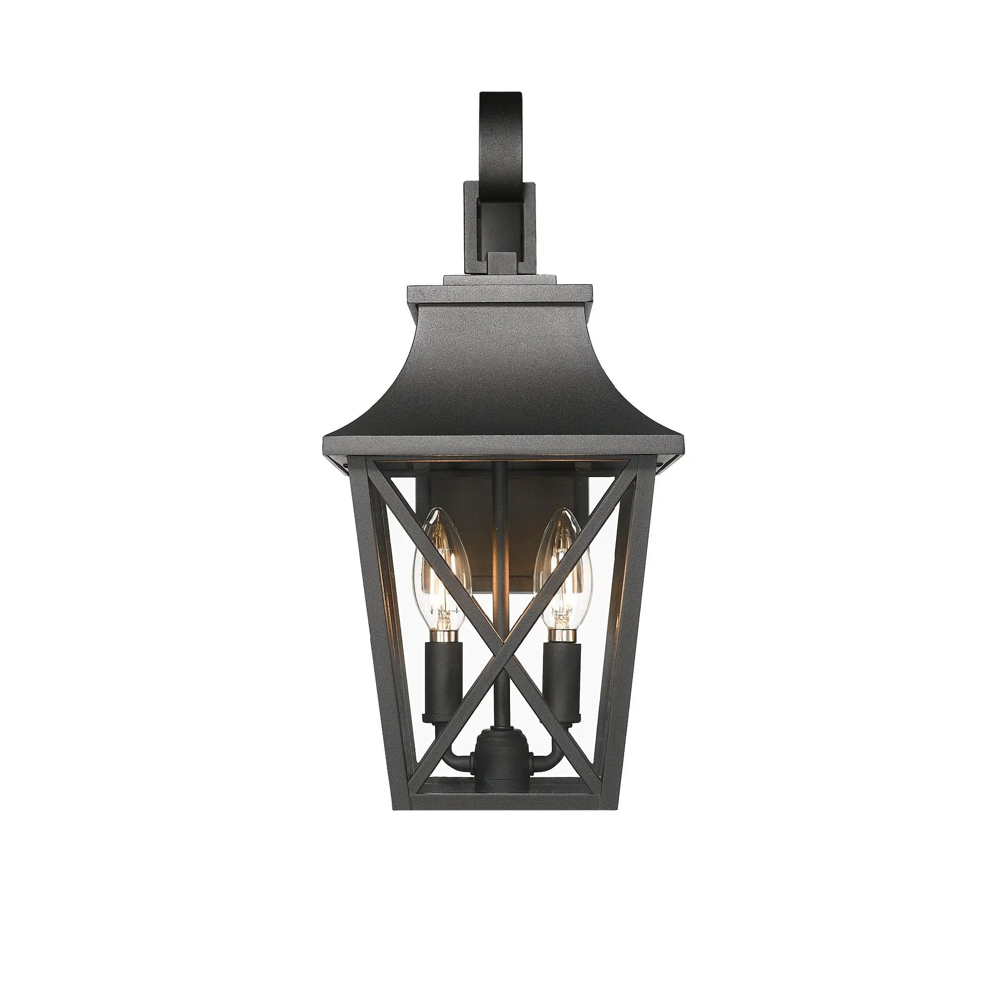 Black Outdoor Wall Lantern 2-Light by HouseOfZazla