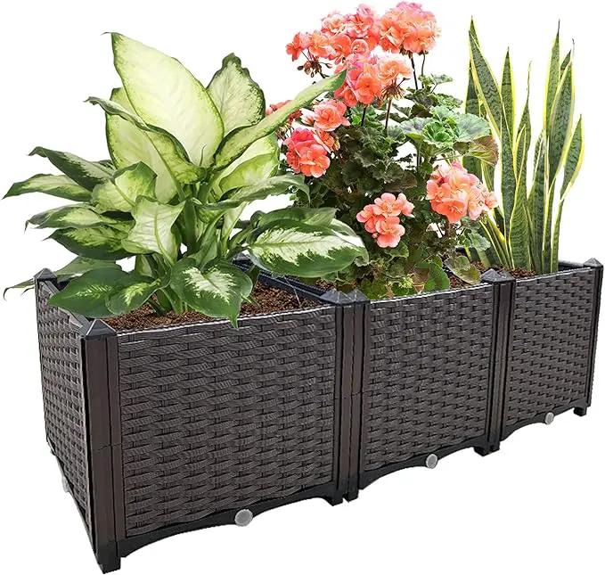 Raised Garden Bed Large Planters for Outdoor Plants Deepened Plant pots Planter Box Elevated Garden Patio Balcony Deck to Planting Flowers Vegetables Tomato and Herbs by GreenHaven Gardens