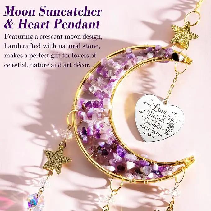 Best Mom Gifts, from Daughter Kids, Mom Birthday Gifts for Mother-in-Law Christmas Mom Gift-Mom Moon Crystal Suncatcher for Indoor Window Hanging Decor New Mom Gifts for Women Wife by GreenHaven Gardens