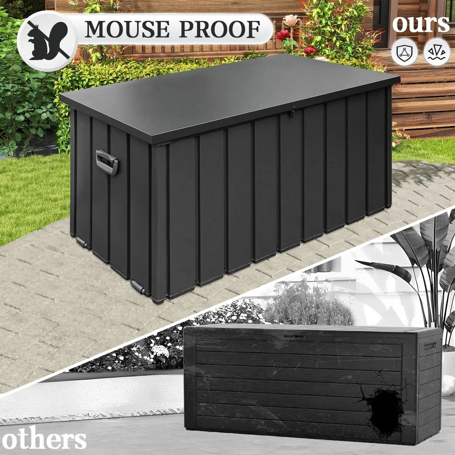 Domi 120-Gallon Outdoor Storage Box – Waterproof, Lockable Storage Cabinet for Patio Furniture, Garden Tools & Pool Supplies – Large Metal Storage for Cushions, Toys & More by GreenHaven Gardens
