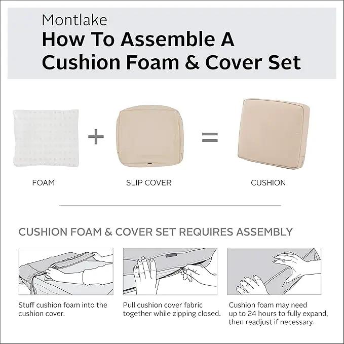 Classic Accessories Montlake Water-Resistant 19 x 20 x 4 Inch Patio Lounge Back Cushion, Antique Beige, Outdoor Loveseat Cushions by GreenHaven Gardens