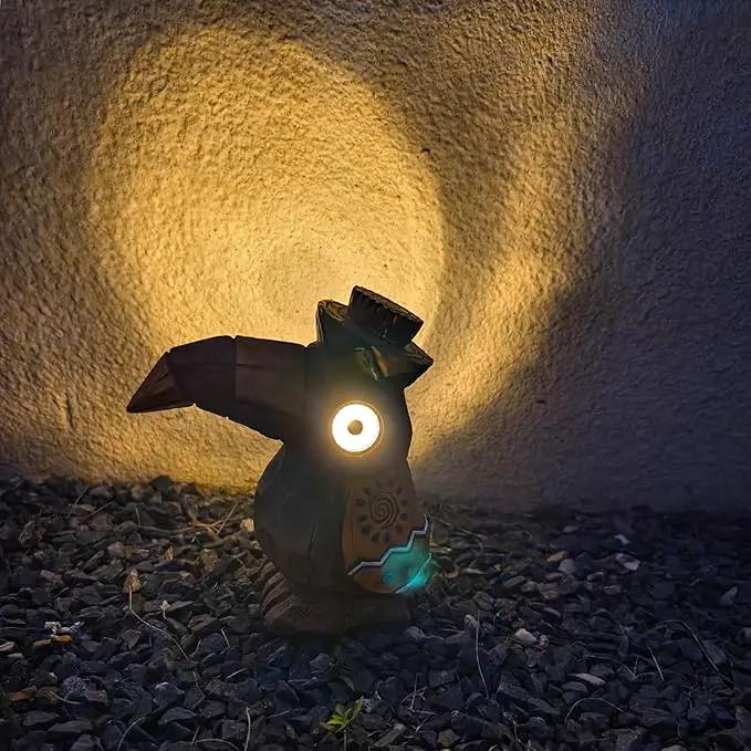 Solar Tiki Statue-WoodWoodpecker Bird-Garden Hawaiian - Solar Outdoor Light Garden Sculptures & Statues Totem Pole Bar Outdoor Patio Pool Yard Summer Decorations by GreenHaven Gardens