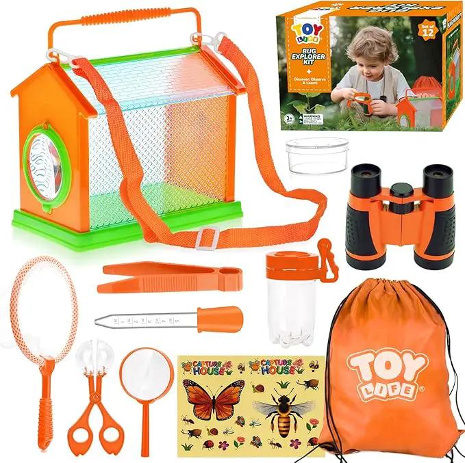 TOY Life Bug Catcher for Kids, Bug Catching Kit Kids Explorer Kit with Butterfly Net, Catching Tool, Tweezers, Magnifying Glass, Binoculars, Insect Catcher, Educational Outdoor Toys Kid Adventure Set by GreenHaven Gardens