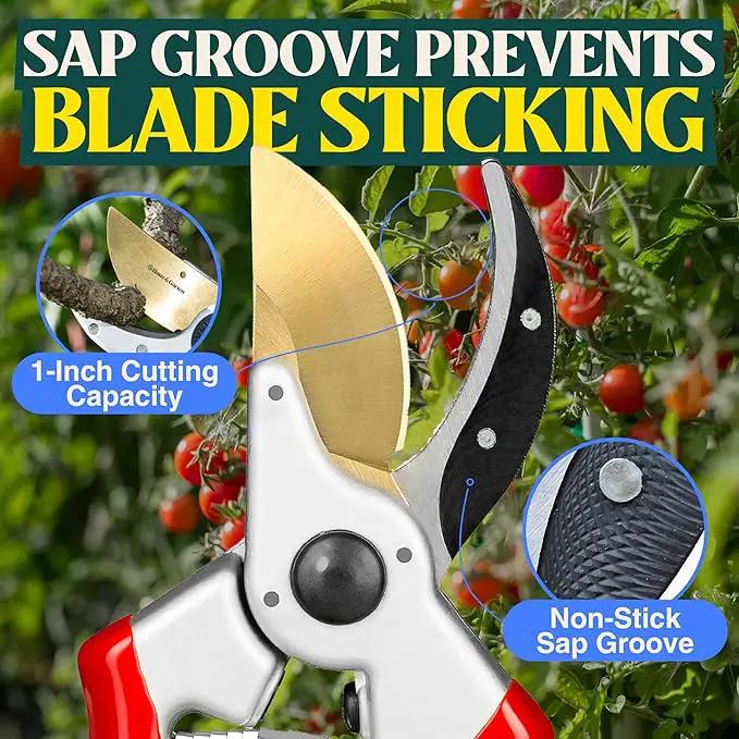 Haus & Garten ClassicPRO 8.5" Professional Premium Titanium Bypass Pruning Shears - Use As Pruners, Garden Shears, Heavy Duty Handheld Pruning Shears For Gardening, Clippers, Pruner Scissor Tool by GreenHaven Gardens