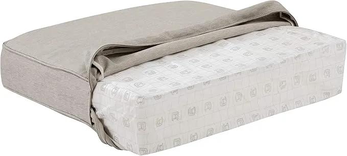 Classic Accessories Montlake Water-Resistant 21 x 22 x 4 Inch Patio Lounge Back Cushion, Heather Grey, Outdoor Loveseat Cushions