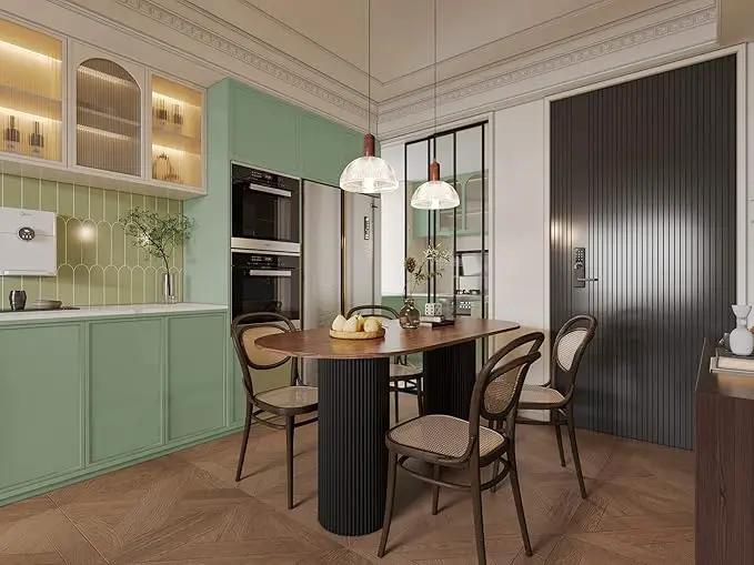 Dimoon 118"x15.7" Peppermint Light Green Peel and Stick Wallpaper Cyan Thicken Waterproof Contact Paper Solid Green Gray Wall Paper Self Adhesive Wallpaper Removable Shelf Drawer Liner Vinyl Roll by GreenHaven Gardens