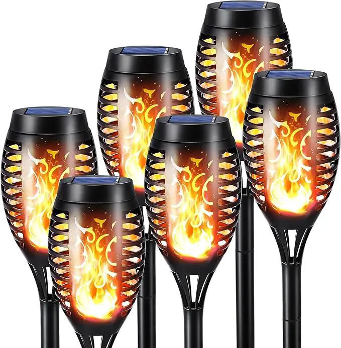 Toodour Solar Torch Flame Lights, 6 Pack Solar Lights Outdoor with Flickering Flame, Waterproof Solar Pathway Lights Landscape Decoration Lighting for Garden, Lawn, Yard, Outdoor Decorations by GreenHaven Gardens