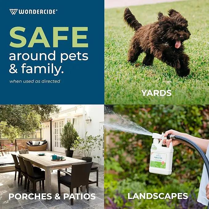 Wondercide - Ready to Use Flea, Tick, and Mosquito Yard Spray with Natural Essential Oils – Mosquito and Insect Killer, Treatment, and Repellent - Plant-Based - Safe Around Pets, Plants, Kids - 32 oz by GreenHaven Gardens