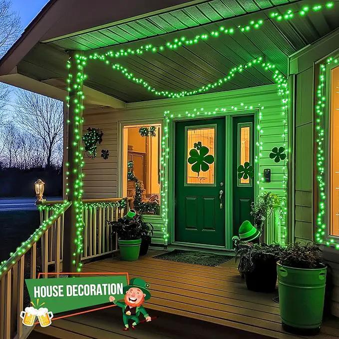 JMEXSUSS 500 LED Green St Patricks Day Lights, 8 Modes Christmas Lights Outdoor Plug in, 173ft Green String Lights for Christmas Party Xmas St Patricks Day Decorations by GreenHaven Gardens