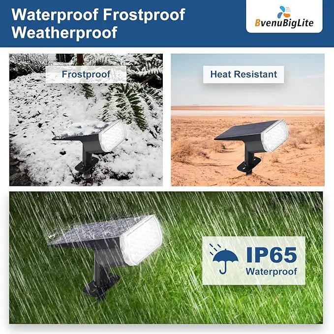 Solar Lights Outdoor Waterproof: IP65 Led Spot Light Decorations for Garden - 3 Lighting Modes Solar Powered for Yard - Dust to Dawn Landscape Lighting Patios Pathway Driveway 4PC White by GreenHaven Gardens