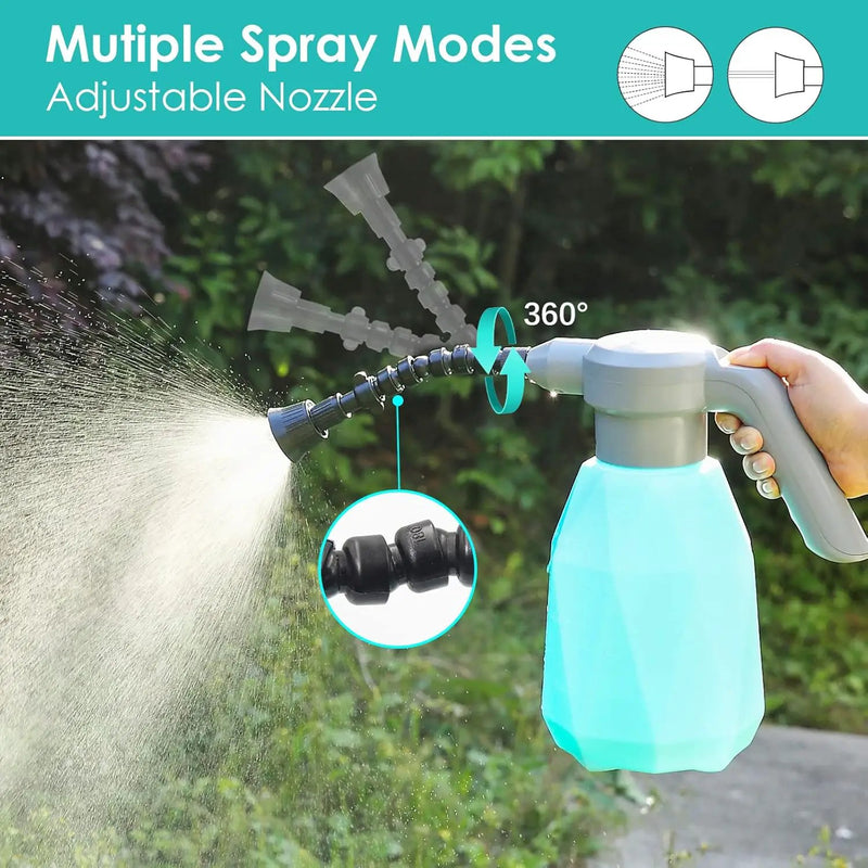 0.5 Gallon Electric Spray Bottle Plant Mister for Indoor/Outdoor Plants, 2L Automatic Watering Can Rechargeable Battery Powered Sprayer with Adjustable Spout for Garden, Fertilizing, Cleaning by GreenHaven Gardens