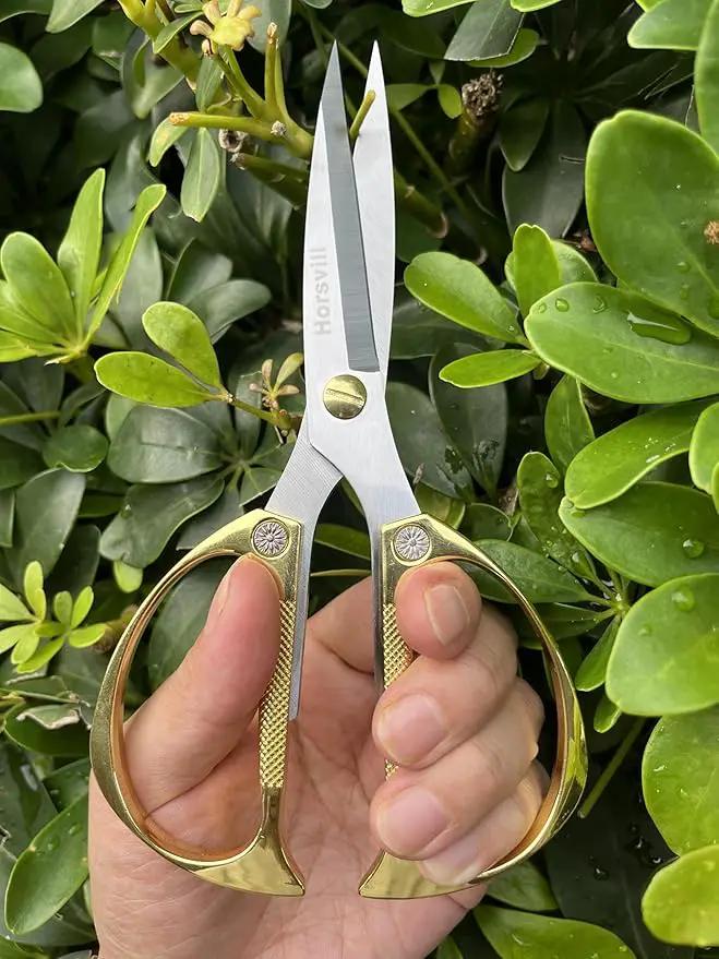 Indoor Plant Shears and Garden Scissors, Houseplant Shears Made of Japan SK5 Stainless Steel, Flowers Herbs and Plant Cutters, Clippers, Trimmers, Loppers, Bonsai Plant Pruning Scissors by GreenHaven Gardens