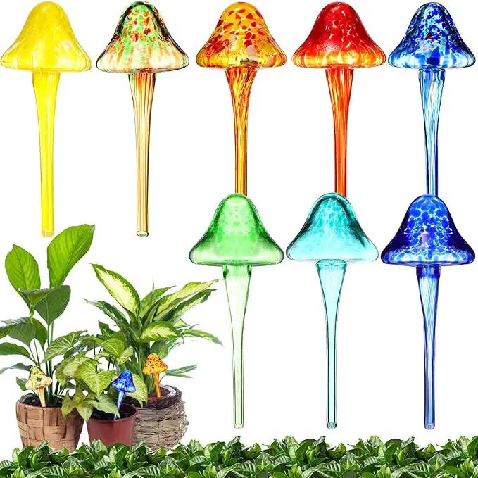 Meanplan 8 Pcs Watering Globe for Plant Self Watering Globes for Indoor Outdoor Plants Watering Devices Self Watering Spikes Mushroom Watering Bulbs Automatic Glass Plant Waterer for Plants by GreenHaven Gardens