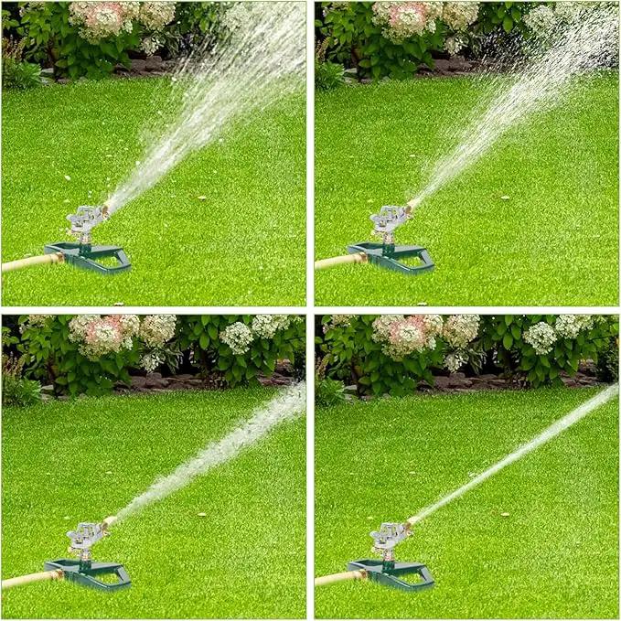 WEMADE Heavy Duty Metal Pulsating Sprinklers for Yard - 360 Degree Roating Automatic Water Sprinkler for Lawn with Metal Base, Impact Sprinklers for Large Area Covers Up to 85‘ Diameter by GreenHaven Gardens