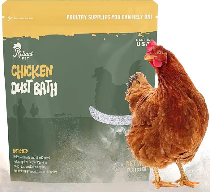 Chicken Dust Bath - 7lbs, Made in USA Natural Dust Bath for Chickens - Ideal Chicken Dust for Bath Tub Mix - Poultry Dust Powder for Chicken Coop by GreenHaven Gardens