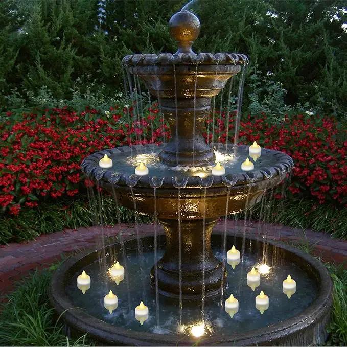 72 Pack Flameless Flickering Floating Tea Lights, Warm White Battery Operated Outdoor Waterproof Candles, LED Votive Tealight Candles Bulk for Wedding Centerpiece Vase Pond Halloween Decorations by GreenHaven Gardens
