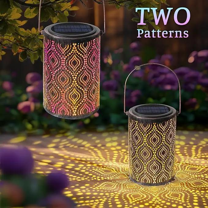 Solar-Powered Iron Art Lantern - Two Lighting Modes Waterproof Hanging Ambiance Lighting for Gardens & Patios, Perfect as Decorative Gift Housewarming Gift Mom Gifts (Peacock Feather) by GreenHaven Gardens