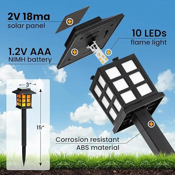 GIGALUMI Solar Lights for Outside,6 Pack Flickering Flame LED Solar Outdoor Lights, Waterproof Solar Garden Lights Maintain 10 Hours of Lighting for Christmas, Garden, Landscape, Path, Yard, Patio by GreenHaven Gardens