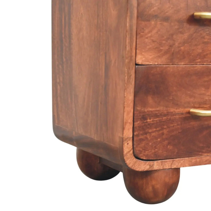 Solid Wood 3-Drawer Rounded Chest by HouseOfZazla