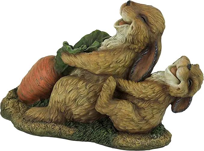 Design Toscano The Carrot Crew Rabbit Statue, Multicolored by GreenHaven Gardens
