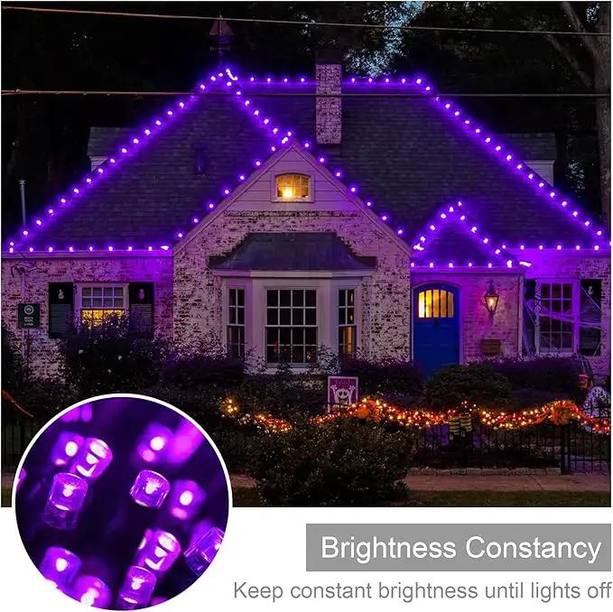 weillsnow 164FT 500 LED Purple Christmas Lights, 8 Modes Waterproof Plug in String Lights for Halloween Christmas Indoor Outdoor Yard Party Wedding Garden Home Decorations (Purple, 164FT) by GreenHaven Gardens