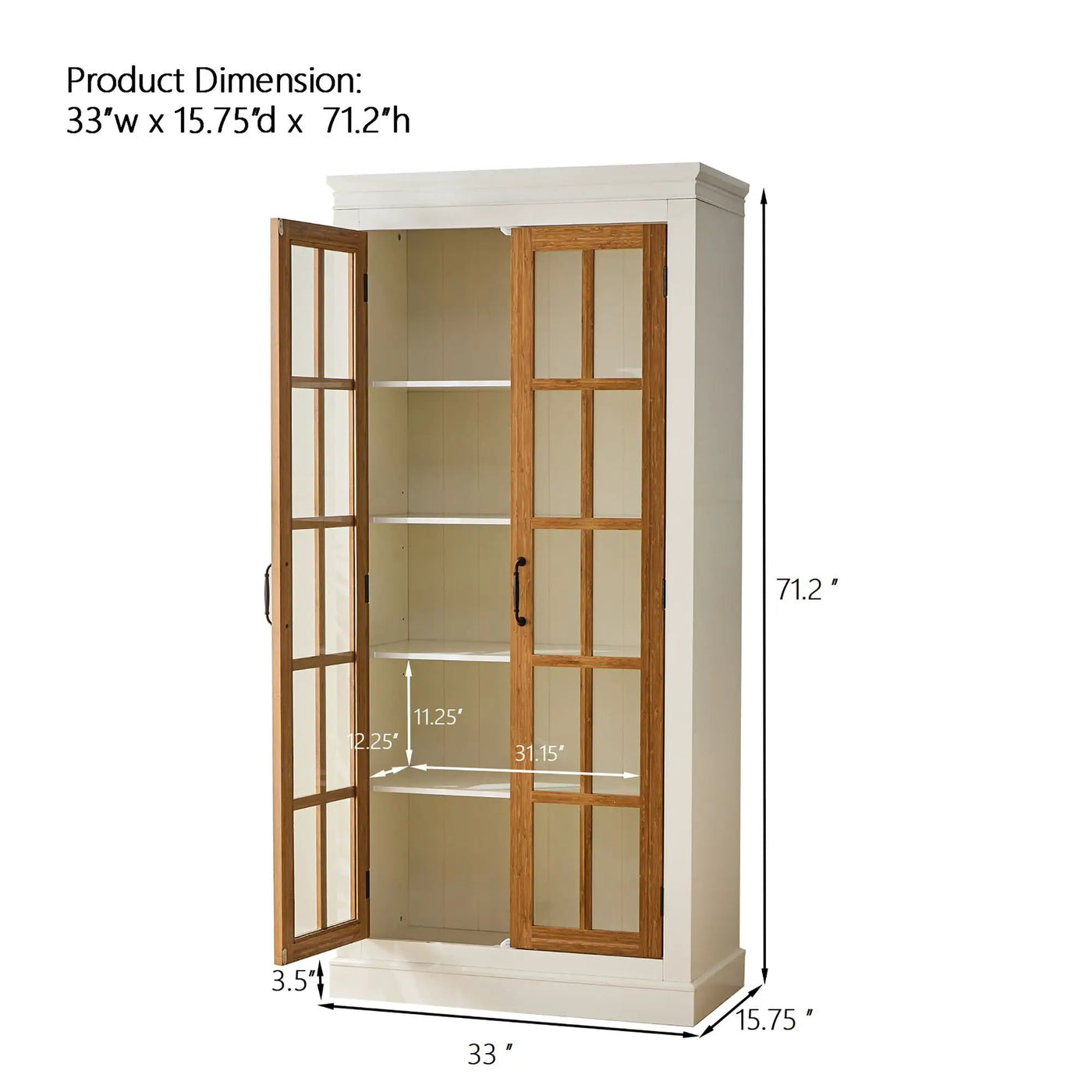 Rustic Style Display Cabinet With Glass Doors For Collectibles by HouseOfZazla