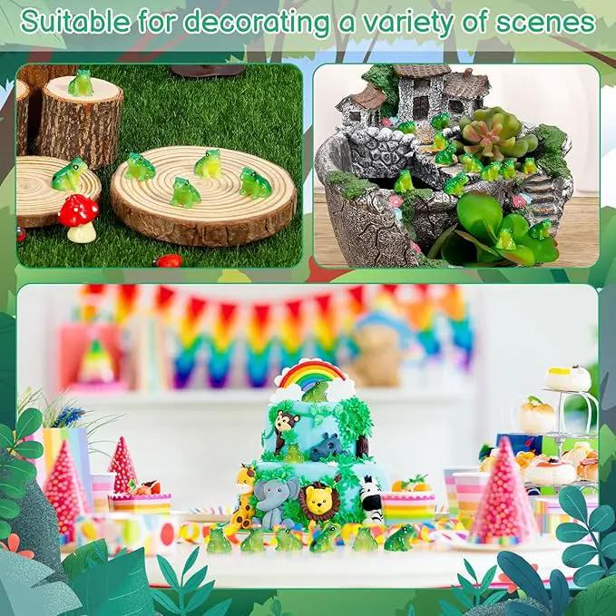 100 Pcs Mini Resin Frogs, Cute Green Frog Tiny Frogs Mini Frogs Figurines Miniature Frogs Animals Figurines Ornament for DIY Crafts Landscape Aquarium Dollhouse Fairy Garden Decor Potted by GreenHaven Gardens