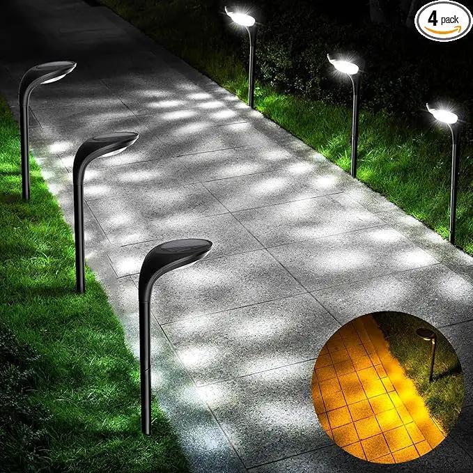 JSOT 6 Pack Solar Lights for Outside Garden Decor, IP65 Waterproof Solar Landscape Outdoor Lighting for Pathway Walkway Driveway Backyard Decoration (Cool/Warm White) by GreenHaven Gardens