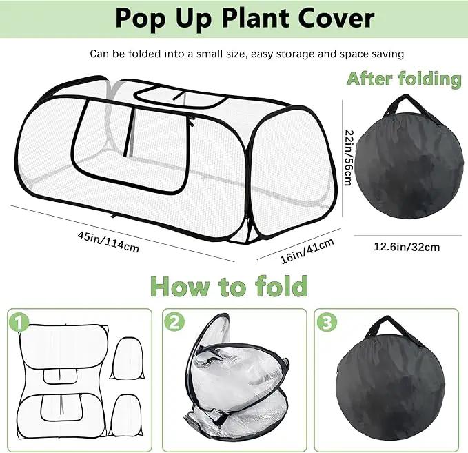 45"*22"*16"Garden Plant Covers with Two Air Hole and Breathable Mesh for Raised Beds, Accelerator Plants Cover, Mini Greenhouse Cover, Frost Cover for Plant Vegetable Seedling Protector 2PCS by GreenHaven Gardens