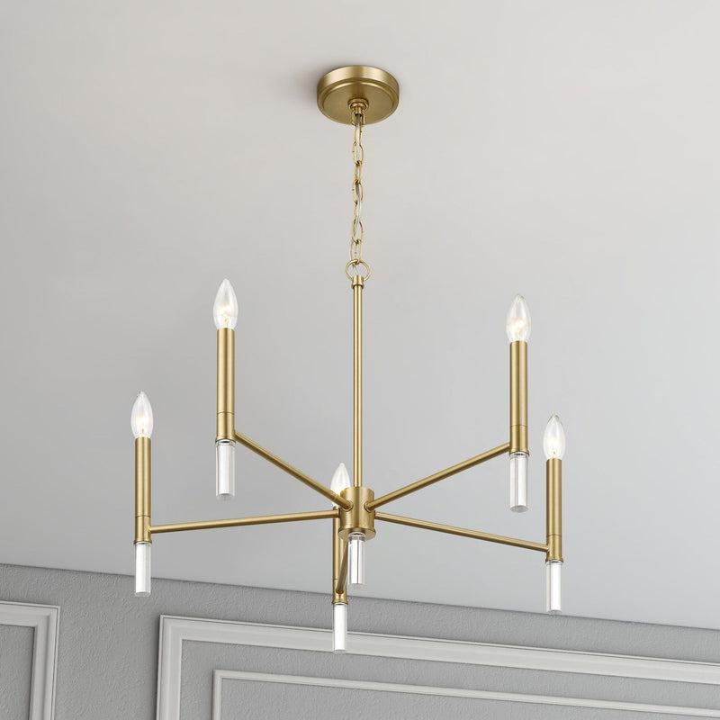 Courtyard 5 Light Candle Chandelier - Clear / Gold, photo 2 of 6
