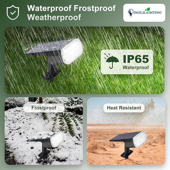 DINGLILIGHTING Solar Lights Outdoor Waterproof: IP65 Led Spot Light Decorations for Garden - 3 Lighting Modes Solar Powered for Yard - Dust to Dawn Uplighting Landscape Pathway Drive Patios 4PC White by GreenHaven Gardens