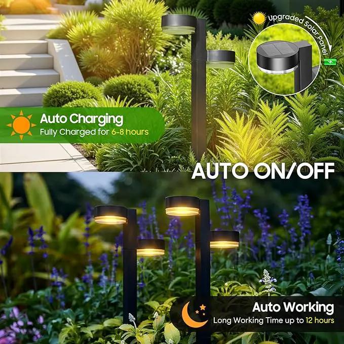 Solar Pathway Lights Outdoor, 6 Pack Dual-Head Solar Lights Outdoor Waterproof Super Bright Up to 12Hrs, Auto On/Off Garden Light for Yard Patio Path Walkway Driveway Outside Decor by GreenHaven Gardens