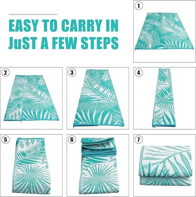 HiiARug Outdoor Rugs 9x12 for Patios Clearance Large Outdoor Rug, Outdoor Plastic Straw Rug RV Camping Rug Large Outdoor Mat for RV, Patio, Backyard, Deck, Picnic, Beach, Trailer, Camping by GreenHaven Gardens
