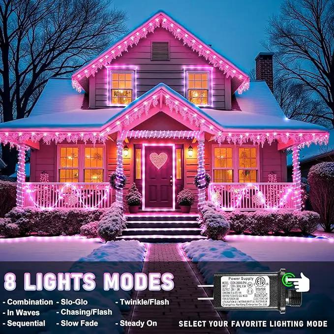 Easter Rope Lights Outdoor, 100FT 300 LED Christmas String Lights with Waterproof 8 Modes, Connectable Clear Tube Twinkle Light for Indoor Bedroom Patio Fence Party Wedding Decorations, Pink by GreenHaven Gardens