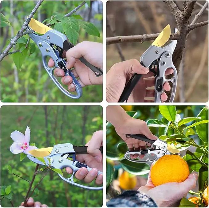 Titanium Garden Clippers, Premium Germany Pruners, Work 3 Times Easier, Professional Pruning Shears, Cutting Rose, Flower, Hedge, Stem, Sharp Gardening Scissors, Arthritis Weak Hand Snips by GreenHaven Gardens
