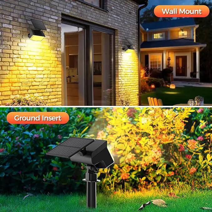 Solar Spot Lights Outdoor, 92 LEDs Landscape Lighting with 3 Lighting Modes and Auto On/Off, IP67 Waterproof Spotlights, Outdoor Solar Lights for Yard Garden, 8 Pack (Warm White) by GreenHaven Gardens