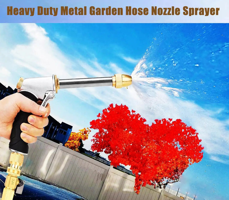 Upgrade Garden Hose Nozzle,100% Heavy Duty Metal Spray Gun With Full Brass Nozzle,High Pressure Water Hose Nozzle Sprayer Head,3/4" Quick Connectors,for Lawn & Garden,Washing Cars,Showering Dogs&Pets by GreenHaven Gardens