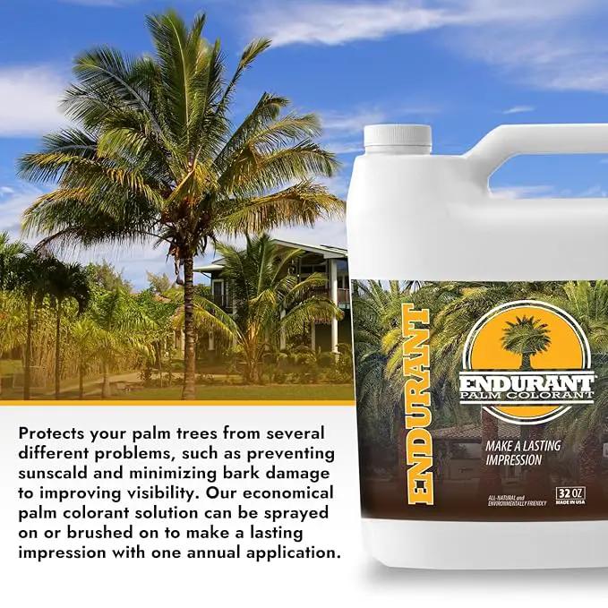 Endurant Palm Colorant – Non-Toxic Palm Tree Protector - Enhances Natural Beauty - Prevents Sunscald & Bark Damage -Easy Annual Application - Vibrant Long-Lasting Trunk Care - 32 oz by GreenHaven Gardens