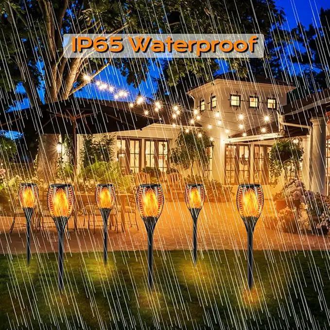 Upgraded Larger Solar Torch Lights, 43" Flickering Flame Solar Lights, Waterproof Outdoor Solar Landscape Decoration Lighting 96 LED Auto On/Off Garden Patio Yard Pathway,Black 2 Pack (2) by GreenHaven Gardens