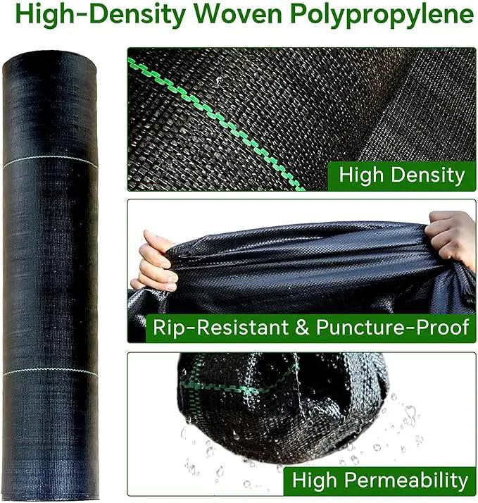 Weed Barrier Landscape Fabric Heavy Duty,3.2 OZ Premium Garden Weed Blocker Fabric for Weed Control, Plastic Ground Cover with Woven Weed Cloth,Durable Landscaping Fabric (1.4ft x 50ft) by GreenHaven Gardens