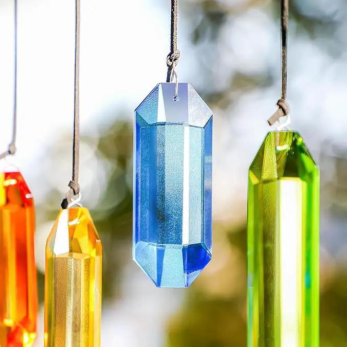HDCRYSTALGIFTS 7pcs Prisms Crystal Suncatchers for Windows Hanging Rainbow Maker Sun Catchers with Crystals Indoor Outdoor Home Garden Decor by GreenHaven Gardens