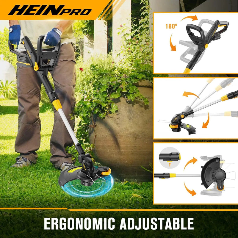 Cordless String Trimmer Compatible with Dewalt 20V Battery, 12-Inch Weed Wacker Cordless Auto Line Feed,Electric Weed Eater Battery Powered Grass Trimmer w/6 Line Spools(Tool Only) by GreenHaven Gardens