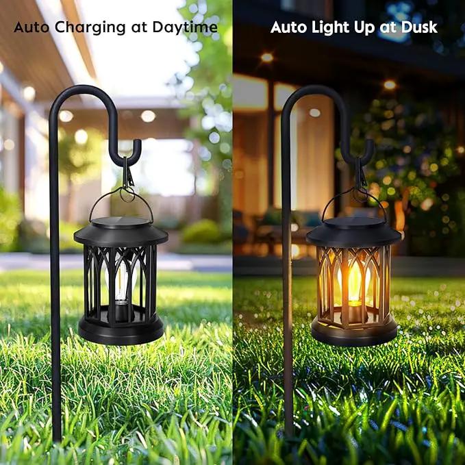 Hanging Solar Lanterns Outdoor Waterproof, 4 Pack Outdoor Solar Lantern, Hanging Solar Lights for Outside, Outdoor Solar Lanterns Table Yard Porch Balcony Desk Patio Decor, Solar Powered Lantern by GreenHaven Gardens