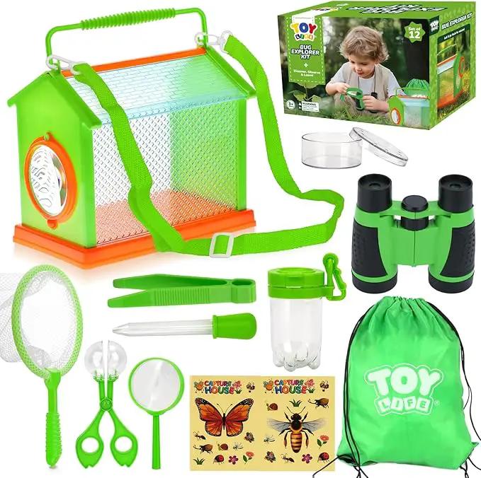 TOY Life Bug Catcher for Kids, Bug Catching Kit Kids Explorer Kit with Bug Net, Catching Tool, Tweezers, Magnifying Glass, Binoculars, Insect Catcher, Educational Outdoor Toys Kid Adventure Set by GreenHaven Gardens