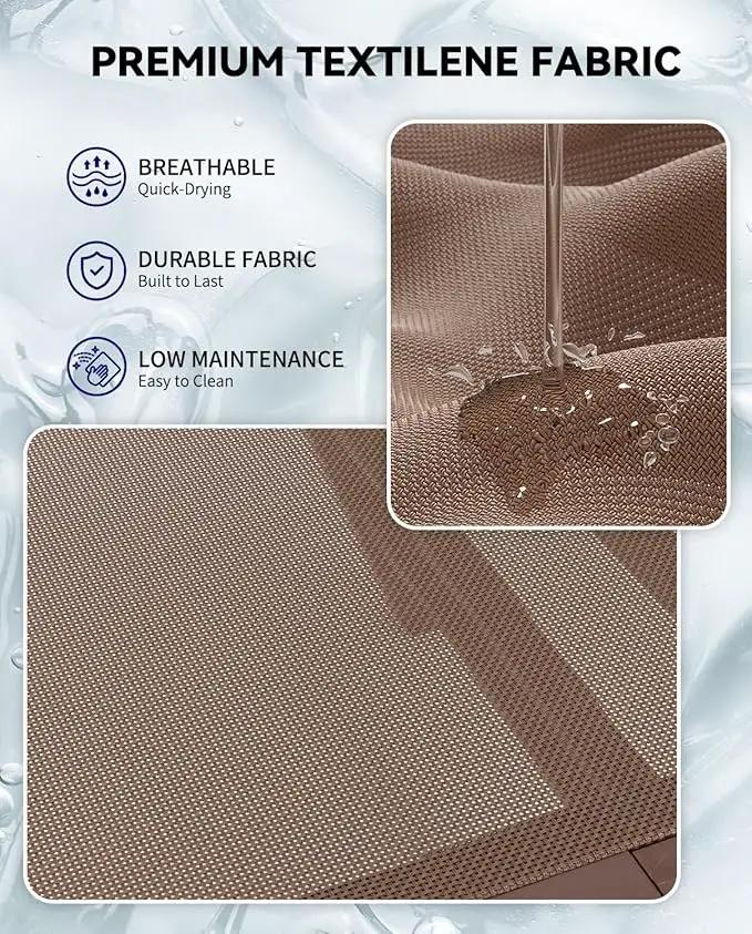 Aluminum Chaise Lounge Chair Outdoor, Foldable Patio Lounge Chair 2 Sets Assemble-Free, Pool Lounge Chairs with 5 Adjustable Backrest, Outdoor Lounge Chairs for Outside Poolside Beach Lawn Brown by GreenHaven Gardens