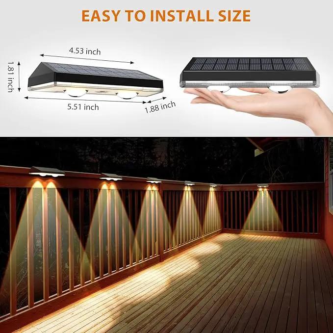 Solar Fence Lights ,RGB & Warm White & 6 Colors Bright Lens LED Dusk to Dawn Deck Light, Fence Solar Lights Outdoor Waterproof, Solar Outdoor Lights for Backyard/Railing/Wall/Step/Patio/Pool (12Pack) by GreenHaven Gardens