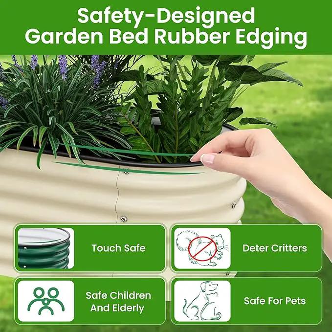 Raised Garden Bed 6.5X2X1.4 FT Galvanized Planter Raised Beds, Metal Planter Box for Vegetables,Flowers, Herbs, and Succulents (Ivory) by GreenHaven Gardens